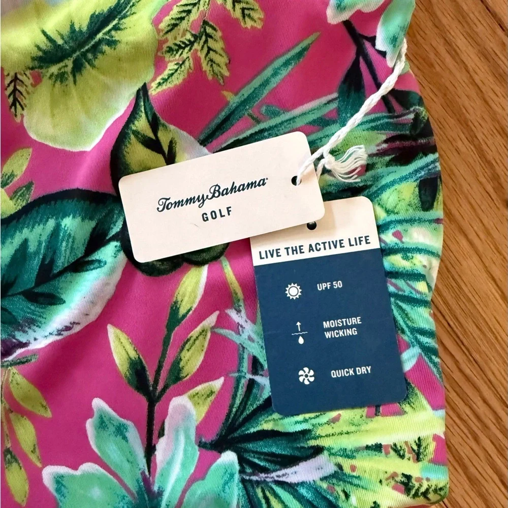 NEW w/tags! Tommy Bahama Pink and Green Tropical Golf Skirt/Skort - Picture 3 of 5
